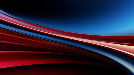 Wall Mural - Blue and red striped background with a red line in the middle. The blue and red stripes are very bold and the red line is thin. The background is very dark and the colors are very bright
