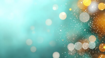 Wall Mural - Blurry blue background with a snowflake on it. The snowflake is surrounded by a blurry, hazy background
