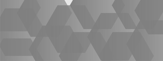 Wall Mural - abstract seamless background with overlapping translucent white hexagons on a light gray to white gr