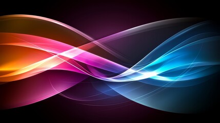 Wall Mural - colorful wave with a purple and orange section. the wave is very long and has a blue section