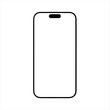 © AJAY - Front side view photo of black smartphone or mobile phone without background template for mockup
