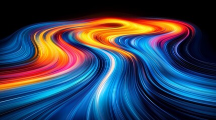 Wall Mural - colorful, swirling line of light that appears to be moving. the colors are bright and vibrant, creat