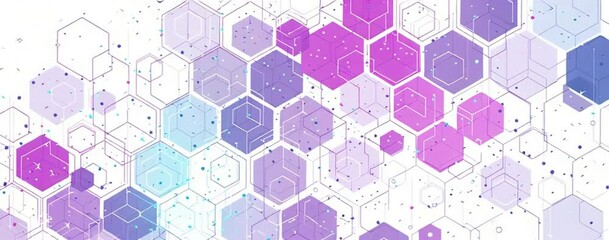 Poster - background with hexagons and lines for technology or science themes, such as digital network connect