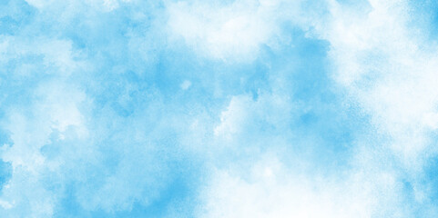 Wall Mural - abstract blue sky with clouds light sky blue shades watercolor background, natural sky background fo