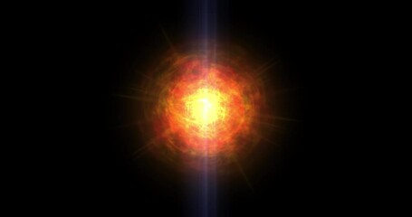 Wall Mural - An abstract star, a pulsar. Magic sphere on a black background. Abstract animation.