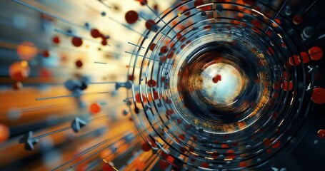Wall Mural - abstract digital swirl with energetic particles and light effects