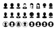 © PixelSaga MH2  - Diverse collection of black and white silhouette user profile icons representing men and women in business attire and casual styles isolated on transparent background silhouette