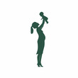 © Rock  - Vector silhouette of a mother holding a baby on hands, above her head, isolated