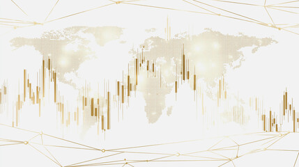 Abstract technology white background. Earth network with glowing nodes and net lines business connection of lines from nodes It is connected to endless nodes and represents the innovation of communica