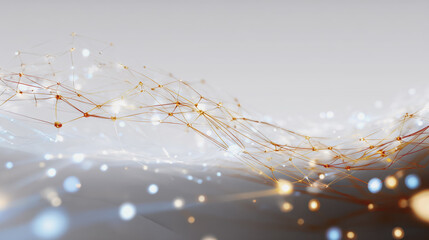 Wall Mural - abstract technology white background. earth network with glowing nodes and net lines business connec