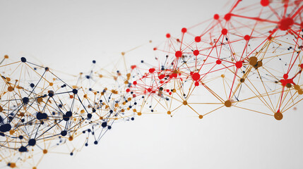 Wall Mural - abstract technology white background. earth network with glowing nodes and net lines business connec