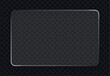 © hiten666 - Clear rectangular glass frame effect with rounded corners. Liquid glassy blank texture vector. Screen technology.