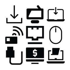 Download, Computer Icons, Technology Set
