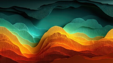 Wall Mural - a blue-sky mountain range painting with a lush green foreground