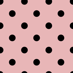 Wall Mural - Geometry Polka Dot Dusty Pink Seamless Vector Pattern Background