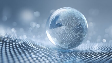 Wall Mural - blue globe on the digital technology background, no logos, no brands