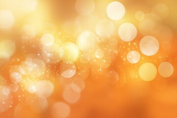 Abstract orange and gold bokeh background with sparkling light circles