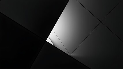 Abstract monochrome geometric lines forming a modern architectural detail with gradient lighting.