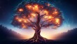 © Vesper - a stunning abstract illustration of a tree with glowing branches surrounded by a misty background symbolizing life and energy