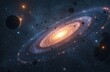 © Viktor - Vast cosmic web featuring vibrant spiral galaxy with glowing nebula clouds, distant planets. Asteroids, cosmic dust drift through immense interstellar space. Detailed view of celestial bodies, star