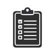 © Nikita - Simple Checklist Clipboard Icon Showing Completed Tasks and Empty Items Against Black Background