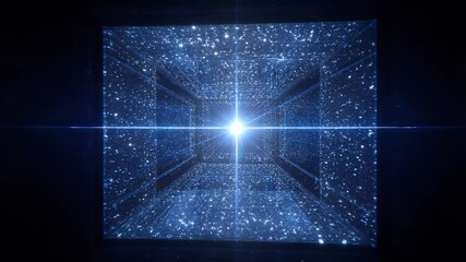 Wall Mural - Blue Starry Tunnel With Bright Light