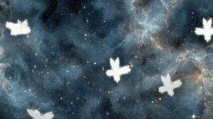 Wall Mural - Glowing Celestial Entities in a Dark Nebula