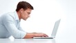 © Phichaphat - Man Working On Laptop, Focused, Business - technology businessman