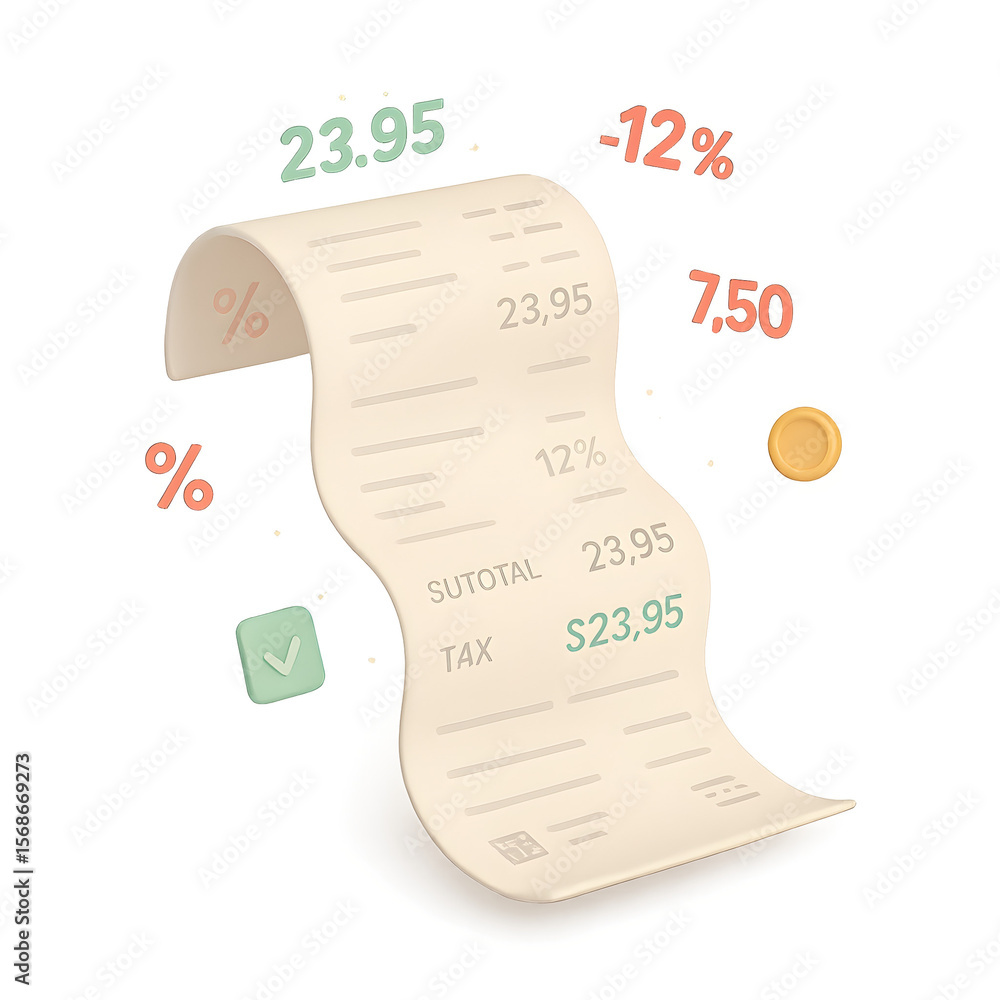 3D Isometric UI UX Design Understanding Your Receipt A Detailed Guide ...