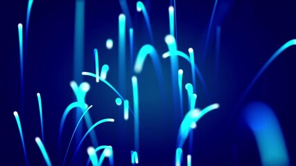 Wall Mural - bundles of abstract optical fiber lines. bright light signals quickly transmit data for high speed i