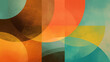 © taswar786 - Retro circles overlap in an orange, yellow and teal textured background creating a fun and abstract design.