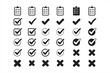 © MD.sahadat - A collection of checkmark and cross icons in various styles, including checkboxes, circles, and clipboards, perfect for task lists, confirmations, and UI design projects.