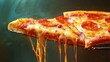 © david - Close-up view of a hot, delicious pepperoni pizza slice.
