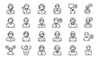 © Bellal Icon Studio - Set of customer service and support icons illustrating online assistance and communication