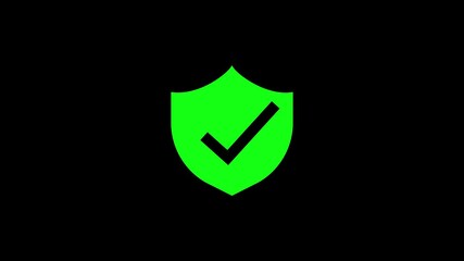 Green shield checkmark icon on an abstract web background