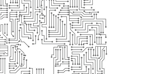 Wall Mural - high tech technology geometric stock illustration. technology circuit board background abstract patt