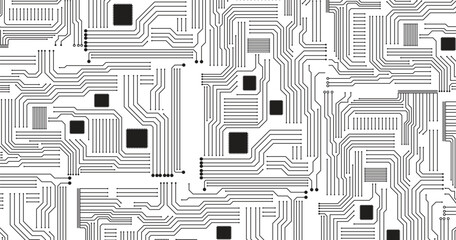 Wall Mural - circuit technology background with hi-tech digital data connection system and computer electronic de