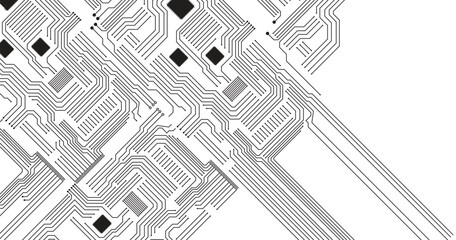 Wall Mural - high tech technology geometric and connection system background with digital data abstract.