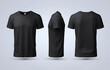© Naeem - Blank T Shirt color black template front and back view on white background