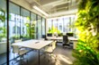 © babang - Blurry modern office space with plants