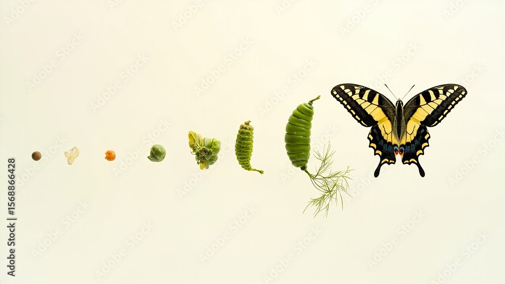 Butterfly Life Cycle Chart Depicting Stages of Transformation and ...