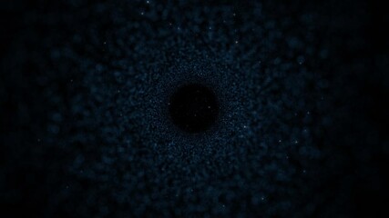 Wall Mural - artistic dark dotted tunnel with stars travel through animation.