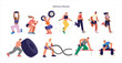 © MINIWIDE - An illustration depicting various people engaging in diverse physical activities and exercises, symbolizing a healthy and active wellness lifestyle.