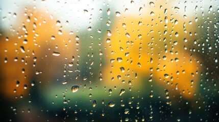 Wall Mural - Abstract Background of Rain Drops on Window with Soft Focus Effect