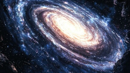 Spiral galaxy in deep space.