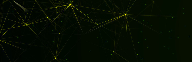 Wall Mural - Technology background. Honeycomb concept. Big data. Hexagonal space with connected dots and lines. 3d