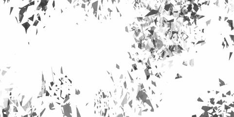 Wall Mural - abstract white shattered glass texture vector background. scattered fragments and geometric splinter