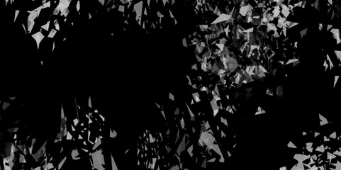Wall Mural - Abstract black shattered glass texture vector background featuring chaotic geometric fragments and dark sharp edges and broken crystal effect with a rough, edgy appearance.