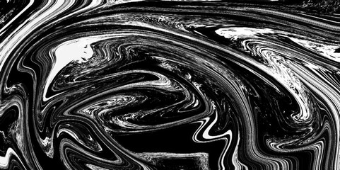 Wall Mural - Black and white liquid marble texture abstract swirl pattern background. Abstract liquid marble acrylic painted waves texture with stains design background. Elegant and swirl texture with glossy art