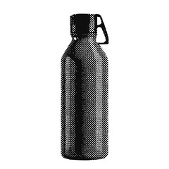 Wall Mural - hiking flask water bottle halftone grunge vector design element